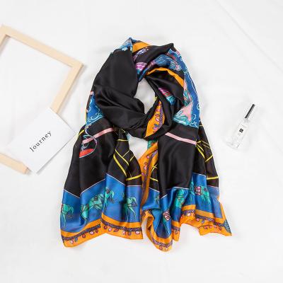 China New Style Factory Supply Custom Spring Summer Soft Smooth Feeling Silk Scarf Women Print Scarf Ladies Scarves for sale