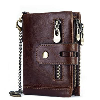 China Cuzdan Genuine Leather FOLDER Anti-theft Male Purse Coin Wallets Men Cowhide Small Mini Wallets Pocket Portomonee Wallet Men Fashion for sale