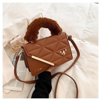 China 2022 winner cross latest designer women ladies handbags plush famous luxury fabric handbag mini - body fashion brands pu leather purses for sale