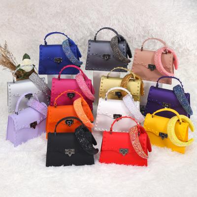 China 2021 Hot Selling Women Handbags CIA Wholesale Polyester Rivet Jelly Bag And Headband Set Designer Bags Women Famous Brands Ladies Handbags for sale