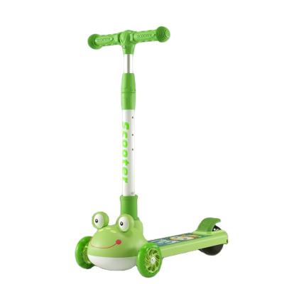 China Baby Tricycle 3-Wheel Kick Scooter - Lean To Steer Rear Foot Brake LED Light For Baby 2-7 Years Old for sale