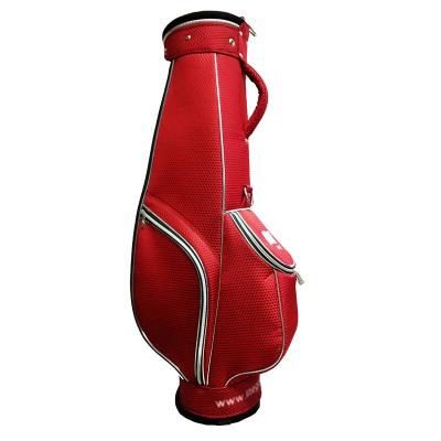 China Goods Personalized Luxury Genuine Leather Custom Top Pockets Logo Canvas Golf Bag Waterproof Golf Tee Bag for sale