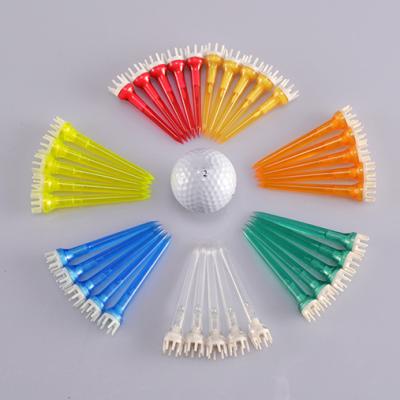 China Eco-Friendly Wholesale Price Golf Tee Custom Size 50/62/78 Mm Multicolor Print Professional Durable Unbreakable Plastic Golf Tees for sale