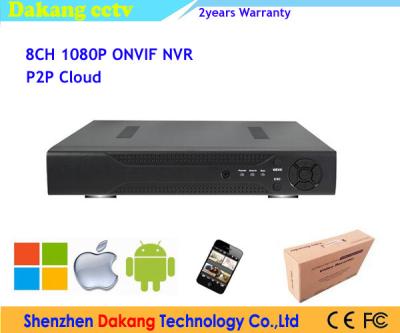 China 1080P P2P Cloud 8 Channel H.264 Digital Video Recorder Network for sale