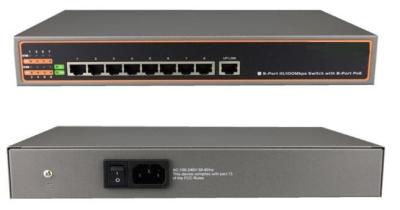 China IEEE 802.3af RJ45 8 Port POE Switch Gigabit Metal Housing Rack Mount for sale