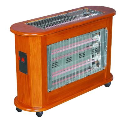 China Hotel portable electric heater with 5 quartz lamps,wooden box heater portable infrared heater for sale