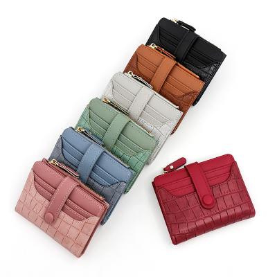 China Card Holder Waterproof Leather Wallet PU Closure ID Card Bag Magnetic Purses For Girls for sale