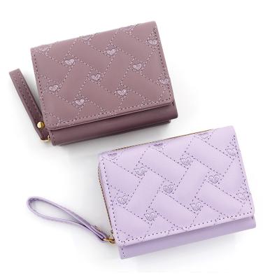 China Waterproof Fashion Women Wallet Card Holder Cute Decorative Multifunctional PU Leather Female Bag for sale