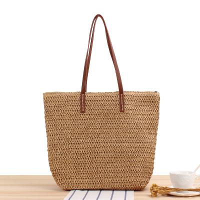 China Retro Bohemian Women Large Tote Handmade Rattan Bags Casual Straw Beach Bolsas De Paja Para Playa for sale