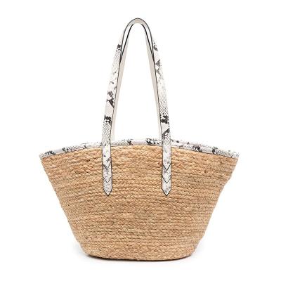 China Wholesale Hot Women Bohemian Straw Bucket Shoulder Handbags Bohemian Straw Beach Tote Bags Woven Handmade Summer Beach Colors for sale