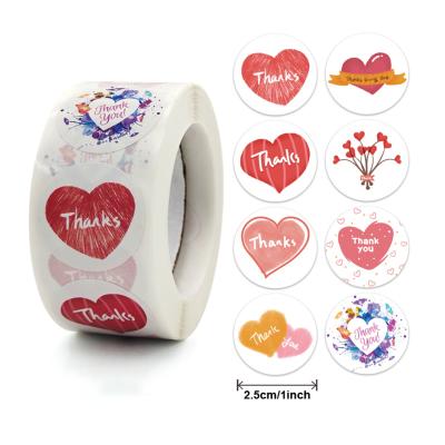 China Waterproof Wholesale Roll Thank You Stickers Premium Thank You Round For Your Order Sticker Blank Label for sale