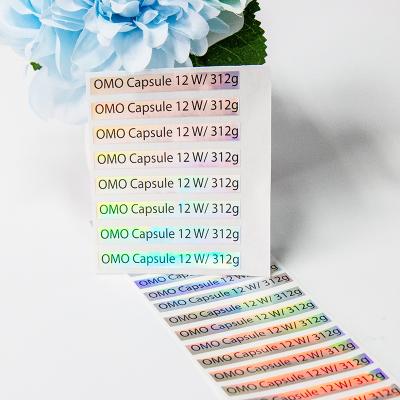 China Logo Gloss Laminate Waterproof Custom Rainbow Overlaid Holographic Film Sticker A4 Sticker Sheet for sale