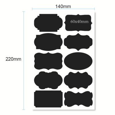 China Assorted Waterproof Shape Black Removable Erasable Chalkboard Sticker Vinyl Label Small Chalkboard Sticker For Kitchen Office Potty for sale