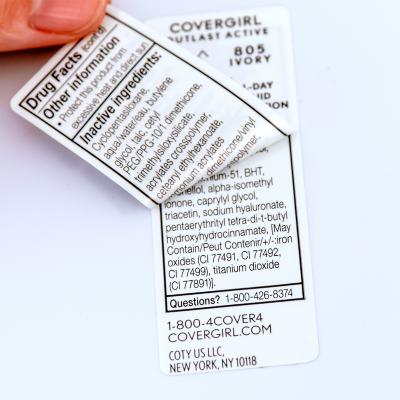 China Cosmetic Multi Layer Booklet Label Sticker Waterproof Custom Printing Multi Side Double Layer Sticker for sale