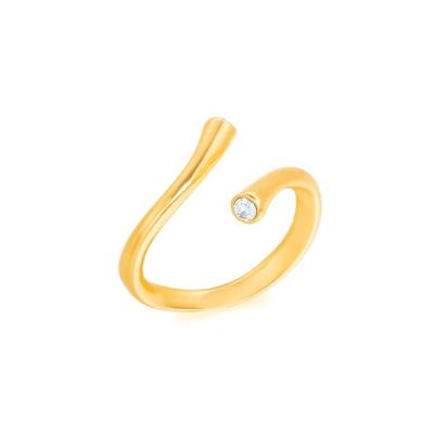 China FASHIONABLE Wholesale Cheap Engagement Geometric 18K Gold Plated Brass Jewelry Adjustable Finger Ring For Women Beautiful for sale