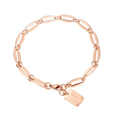 China FASHIONABLE Custom Fashion Jewelry Supplier Rose Gold Link Chain Designer Charm Bracelet Women for sale