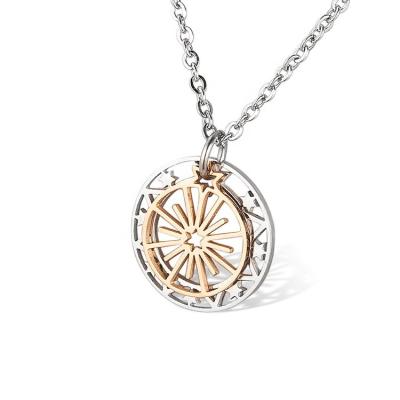 China Fashionable Light Luxury Clavicle Chai Stainless Steel Niche Design Central Institute of Statistics Women European and American Creative Ferris Wheel Pendant Necklace for sale