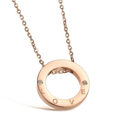 China Fashionable Tasty Gold Filled Jewelry Choker Necklace Karma Circle Ring Pendant 14K Jewelry Marlary Girl Gift for sale