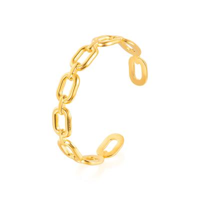 China Wholesale New FASHIONABLE Custom Design 18K Gold Plated Popular Designer Stainless Steel Woman Brand Jewelry Link Charm Bangle for sale