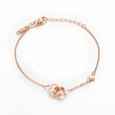 China Fashion New Style Women's Fashion Rose Gold Stainless Steel Anklets Online Shopping Wholesale Foot Jewelry for sale