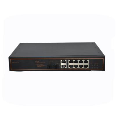 China POE 2 Port SFP + 8 Port 1000m Industrial Ethernet Poe Switch for Ding and HIS Systems for sale