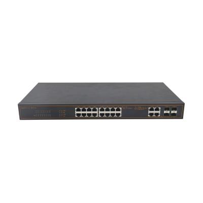 China POE 16 Electrical Fast Poe Ethernet Ports Switch 4*Gigabit Combo Ports Sfp+Rj45 Unmanaged Industrial Switch for sale