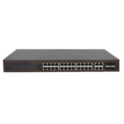 China 28 Port POE Network Unmanaged Switch 24*10/100 Ports With 4*10/100/1000Mbps SFP Switch for sale