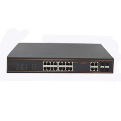 China VLAN Support Factory Switch 16 Port 10/100m Ethernet Fiber Switch Gigabit With 4 SFP Ports Unmanaged Industrial Switch for sale