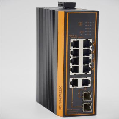 China Electrical POE 8 Fast Ethernet Ports With POE And 2 Gigabit Combo Port Industrial Ethernet Switch for sale