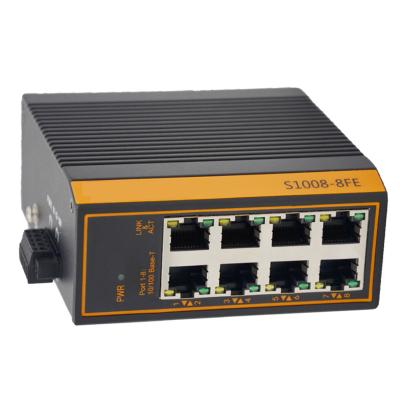 China Factory Series 8 Electrical Ports With Industrial Din-Rail 10/100mbps/ Ethernet Switch for sale