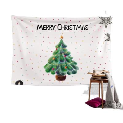 China Simple hanging tapestry of traditional Christmas tree pine tree INS fabric wall decoration cloth small fresh festive background cloth for sale