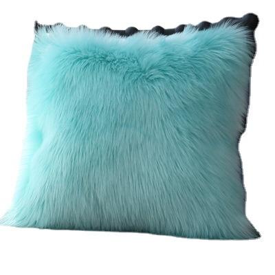 China European Fashion Anti-static Simple Wool Plush Pillow Cover Cute Wool Explosive Long Cushion Sofa Bedside Pillow for sale