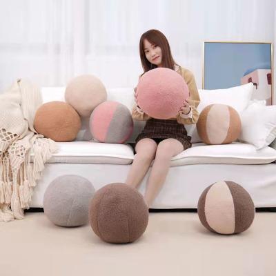 China Home Nordic Sofa Plush Pillow Round Ball Ins Style Window Decoration Girls Yoga Ball Plush Toy Folded Floating Cushion for sale