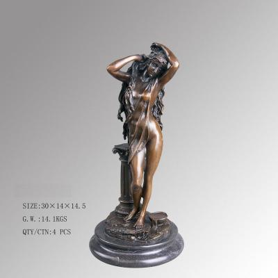 China Europe hot sale bronze sculpture European standing woman beautiful for gift and home decoration for sale