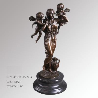 China European hot sale bronze sculpture guardian angel from Europe beautiful for gift and home decoration for sale