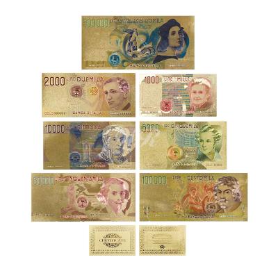 China Italian Gold Banknote Italy Liras Reproduction Colored Money Italian Paper Currency For Collection And Decoration for sale