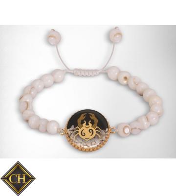 China European Multi Color 24k Gold Girl Cancer Zodiac Trendy Bracelet With Stone for sale