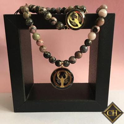 China Trendy Cool 24kt Gold Zodiac Bracelet And Necklace Sets for sale