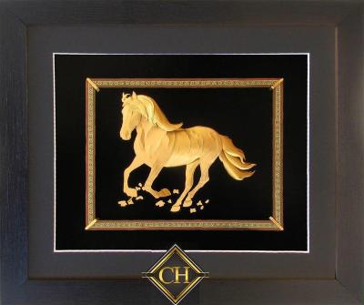 China Europe 3D Gold Foil Horse Design Frame for sale