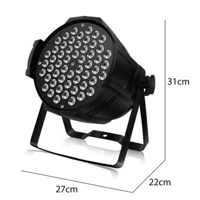 China Theme Park Aluminum Housing 200w Led Par Light 54x3w Rgbw 3in1 Wall Washer Flat Spotlight Stage Dmx512 Waterproof Design Light for sale