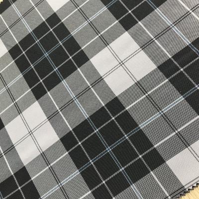 China Large breathable black and white checked stretch fabric for tablecloths for sale