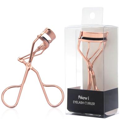 China Eyelash Styling Care Rose Gold Stainless Steel Eyelash Curler with 4 Silicone Refill Pads for sale