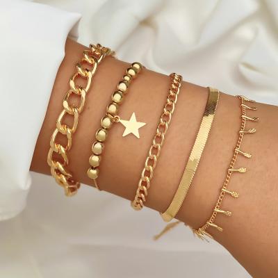 China Gold FASHIONABLE Jewelry KISSWIFE Bracelet Tassel Bracelet Women Cuban Layered Snake Chain And Link Bracelets for sale