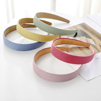 China Matte Surface Hairband Cute Girls Solid Color Headbands Women Hair Decoration KISSWIFE Circle Hair Accessory for sale