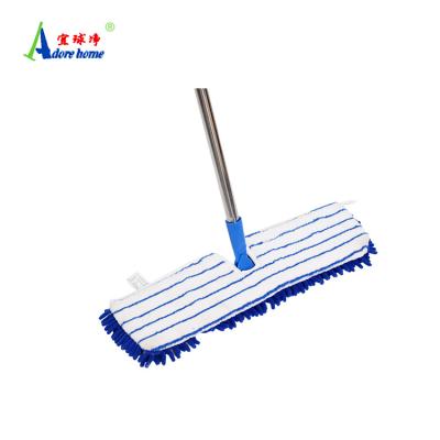 China Stocked Factory Price Wholesale Traditional Easy Mop Dismountable Flat Brooms With Microfiber Mop Head Stainless Steel Handle for sale