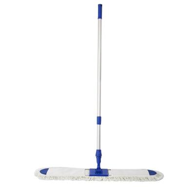 China Traditional flat broom microfiber cotton yarn plastic dusting broom can be customized, multi-color optional for sale