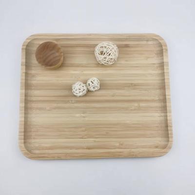 China 2022 Hot Sale Sustainable Bamboo Wooden Dinner Plate Custom Degradable Reusable Eco-Friendly Food Tray Adult Set Bamboo Tableware for sale