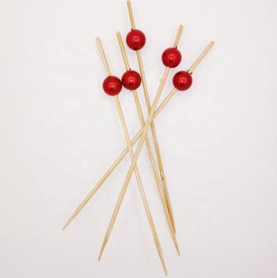 China Easily Cleaned Bamboo Bar Tools Fruit Pick Cocktail Skewer Stick for sale