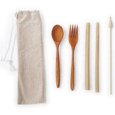 China Sustainable Bamboo Utensils Travel Set|Disposable Wooden Cutlery Set|Camping Cutlery Traveling Set for sale