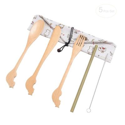 China Sustainable Natural Bamboo Utensils |Travel Bamboo Utensils Knife Fork Spoon Bamboo Set for sale